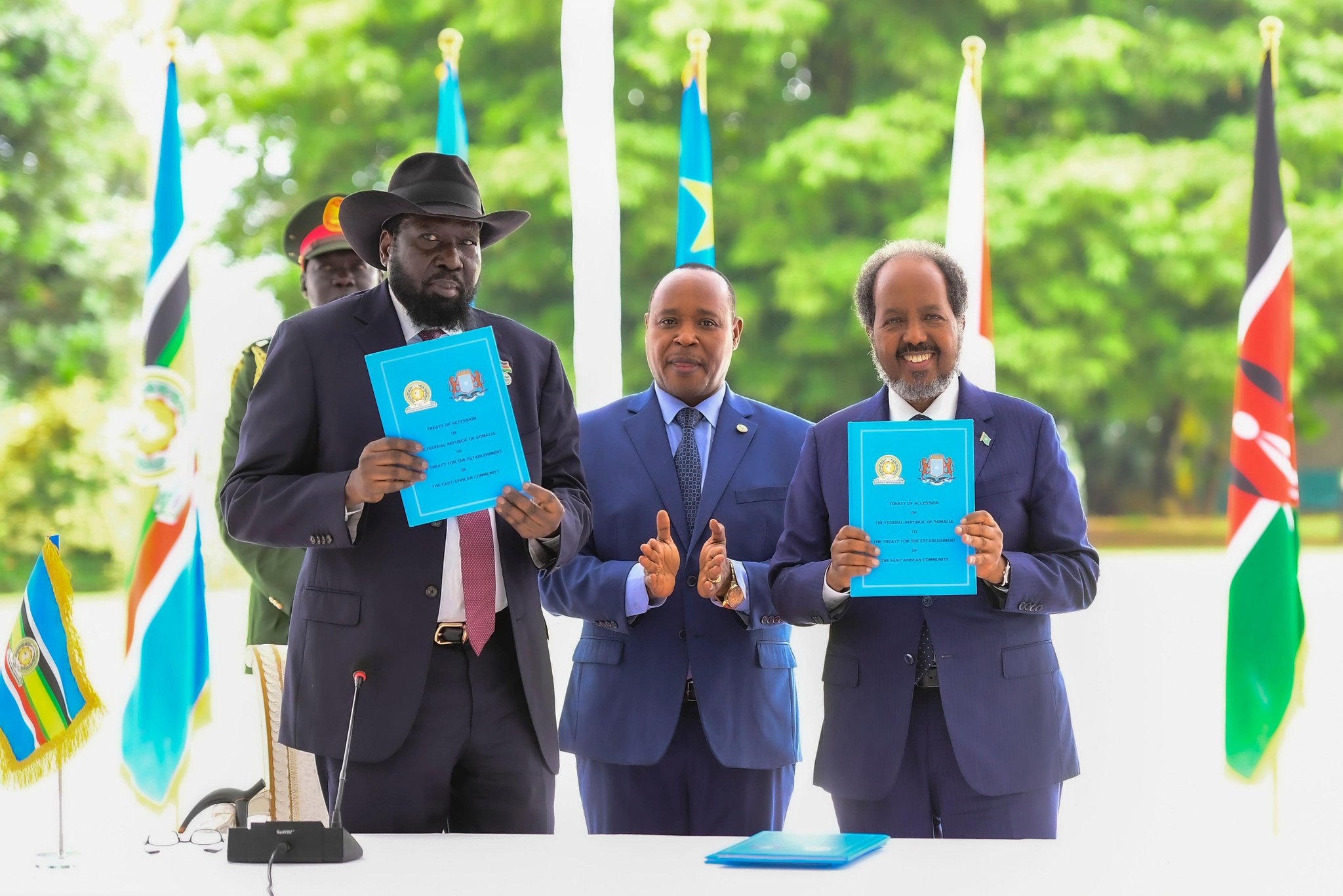 President Salva Kiir Mayardit attends Somalia's signing of treaty to formally join East African Community